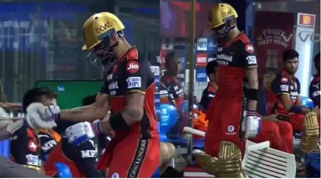 പോകുന്ന പോക്കില് കസേര കുത്തി മറിച്ചിട്ട് കോലി: പൊക്കി മാച്ച് റഫറി പോകുന്ന പോക്കില് കസേര കുത്തി മറിച്ചിട്ട് കോലി: പൊക്കി മാച്ച് റഫറി