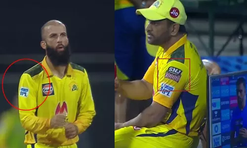 വിശ്വാസം മുഖ്യം; മുഈൻ അലിയുടെ ജഴ്‌സിയിൽ നിന്ന് മദ്യക്കമ്പനിയുടെ പേര് ഒഴിവാക്കി ചെന്നൈ സൂപ്പർ കിങ്‌സ്