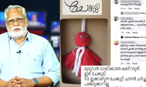ഈ ചേക്കുട്ടി നിങ്ങളുദ്ദേശിച്ച ആളല്ല ചെക്കുട്ടിയാണെന്ന് കരുതി ചേക്കുട്ടി പാവകള്‍ക്ക് പൊങ്കാല