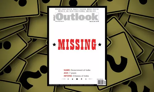 കാണാനില്ല.. പേര് ഇന്ത്യന്‍ സര്‍ക്കാര്‍, പ്രായം ഏഴ് വയസ്സ്; ഔട്ട്ലുക്ക് കവര്‍ ഫോട്ടോ