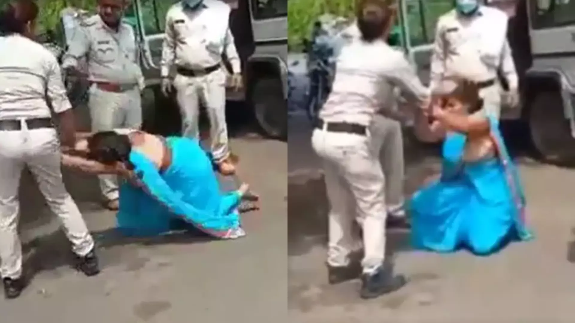 മാസ്ക് ധരിച്ചില്ല; നടുറോഡില്‍ സ്ത്രീയെ മര്‍ദിച്ച് മധ്യപ്രദേശ് പൊലീസ്- വീഡിയോ