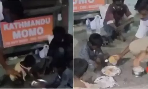 തെരുവിലെ കുഞ്ഞുങ്ങള്‍ക്ക് സ്വന്തം ഭക്ഷണം വിളമ്പി ട്രാഫിക് പൊലീസുകാരന്‍; ഹൃദയം തൊട്ട് ഒരു വീഡിയോ