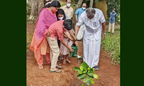 നമുക്കൊരുമിച്ച് ഭൂമിയെ പുനസംഘടിപ്പിക്കാം; തൈ നട്ട് മുഖ്യമന്ത്രി