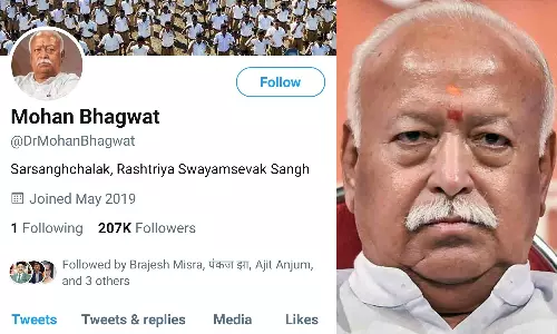 ആർഎസ്എസ് മേധാവി മോഹൻഭാഗവതിന്റെ ബ്ലൂ ടിക് നീക്കം ചെയ്ത് ട്വിറ്റർ