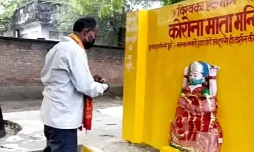 മാസ്ക് ധരിച്ച കൊറോണ മാതാ ഇനിയില്ല; ക്ഷേത്രം പൊളിച്ചുനീക്കി