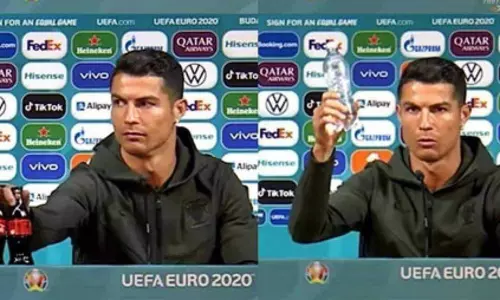 റൊണാള്‍ഡോ കുപ്പി എടുത്തുമാറ്റി; കൊക്കോ കോളക്കുണ്ടായത് കോടികളുടെ നഷ്ടം