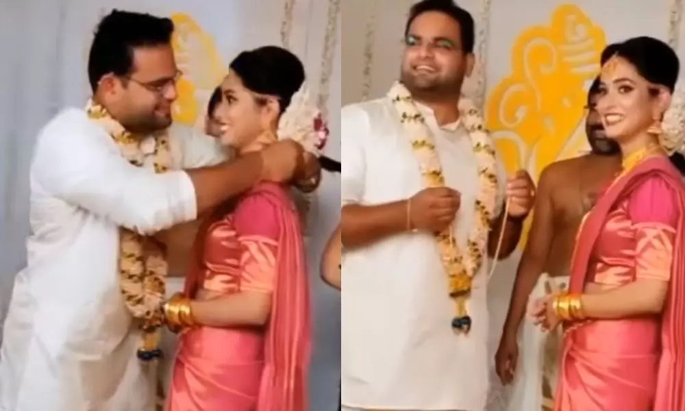 അച്ഛാ, ഞാൻ കെട്ടുവാണേ; വിവാഹവേദിയിൽ ചിരി പടർത്തി മകൻ