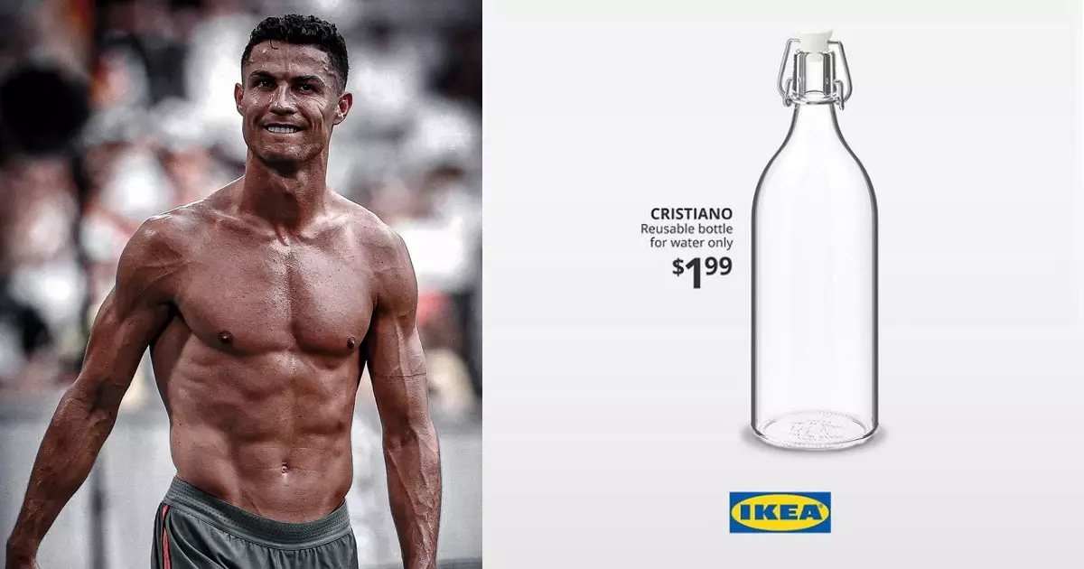 ക്രിസ്റ്റ്യാനോ റൊണാൾഡോയുടെ പേരില്‍ വെള്ളകുപ്പി പുറത്തിറക്കി സ്വീഡിഷ് കമ്പനി; പരസ്യം ഹിറ്റ്