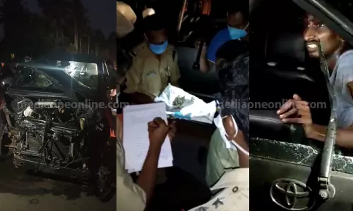 പാട്ടും കേട്ട് ഉറങ്ങുകയായിരുന്നു, കണ്ണ് തുറന്നപ്പോ ദാ ഇങ്ങനെ വീണ് കിടക്കുന്നു; കഞ്ചാവ് വാഹനം അപകടത്തിൽപ്പെട്ടു, ഒരാൾ പിടിയിൽ