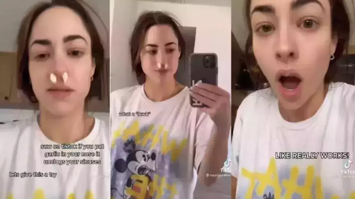 വെളുത്തുള്ളി കൊണ്ട് ജലദോഷം മാറുമോ? വീഡിയോയുമായി യുവതി