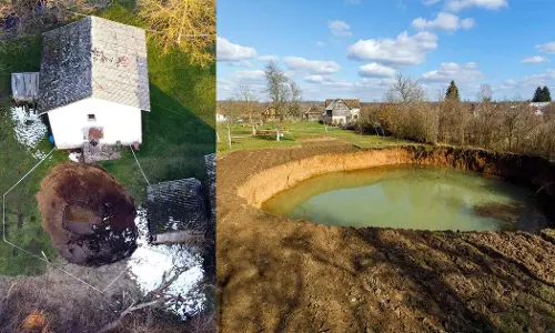 ഒരു മാസത്തിനിടെ രൂപംകൊണ്ടത്​ 100ലേറെ കൂറ്റൻ ​ഗർത്തങ്ങൾ; ഭീതിയിലാണ് ഈ ​ഗ്രാമം