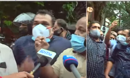 കോഴിക്കോട് മിഠായിത്തെരുവിൽ വ്യാപാരികളുടെ പ്രതിഷേധം