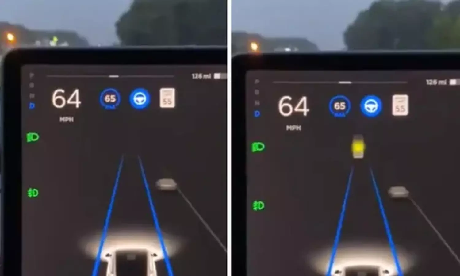 ചന്ദ്രനെ കണ്ട് തെറ്റിദ്ധരിച്ച് വേഗം കുറച്ച് ടെസ്ല കാര്- വീഡിയോ കാണാം ചന്ദ്രനെ കണ്ട് തെറ്റിദ്ധരിച്ച് വേഗം കുറച്ച് ടെസ്ല കാര്- വീഡിയോ കാണാം