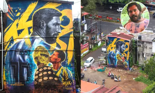 യാദില്‍ പറഞ്ഞ വാക്കു പാലിച്ചു, ഇന്ത്യയിലെ ഏറ്റവും വലിയ മെസി ചിത്രം ഇനി കൊടുങ്ങല്ലൂരില്‍