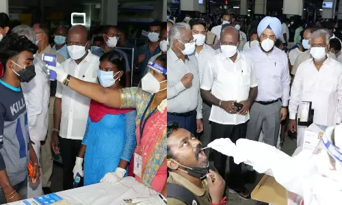 കേരളത്തിൽ നിന്ന് എത്തുന്നവർക്ക് തമിഴ്നാട്ടില്‍  മന്ത്രിമാരുടെ നേതൃത്വത്തിൽ പരിശോധന: ചെന്നൈ സെൻട്രലിൽ നേരിട്ടെത്തി ആരോഗ്യമന്ത്രി