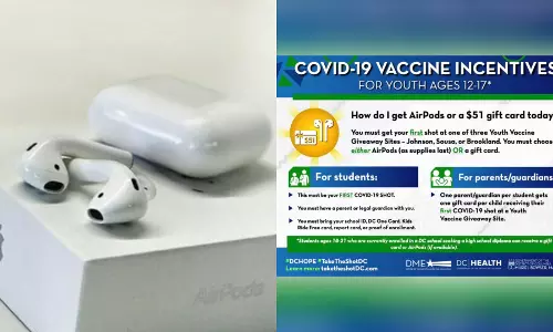 കോവിഡ് വാക്സിനെടുത്താല്‍ ആപ്പിള്‍ എയര്‍പോഡും ഐപാഡും; വാഷിങ്ടണില്‍ വിലപിടിപ്പുള്ള വാഗ്ദാനങ്ങള്‍