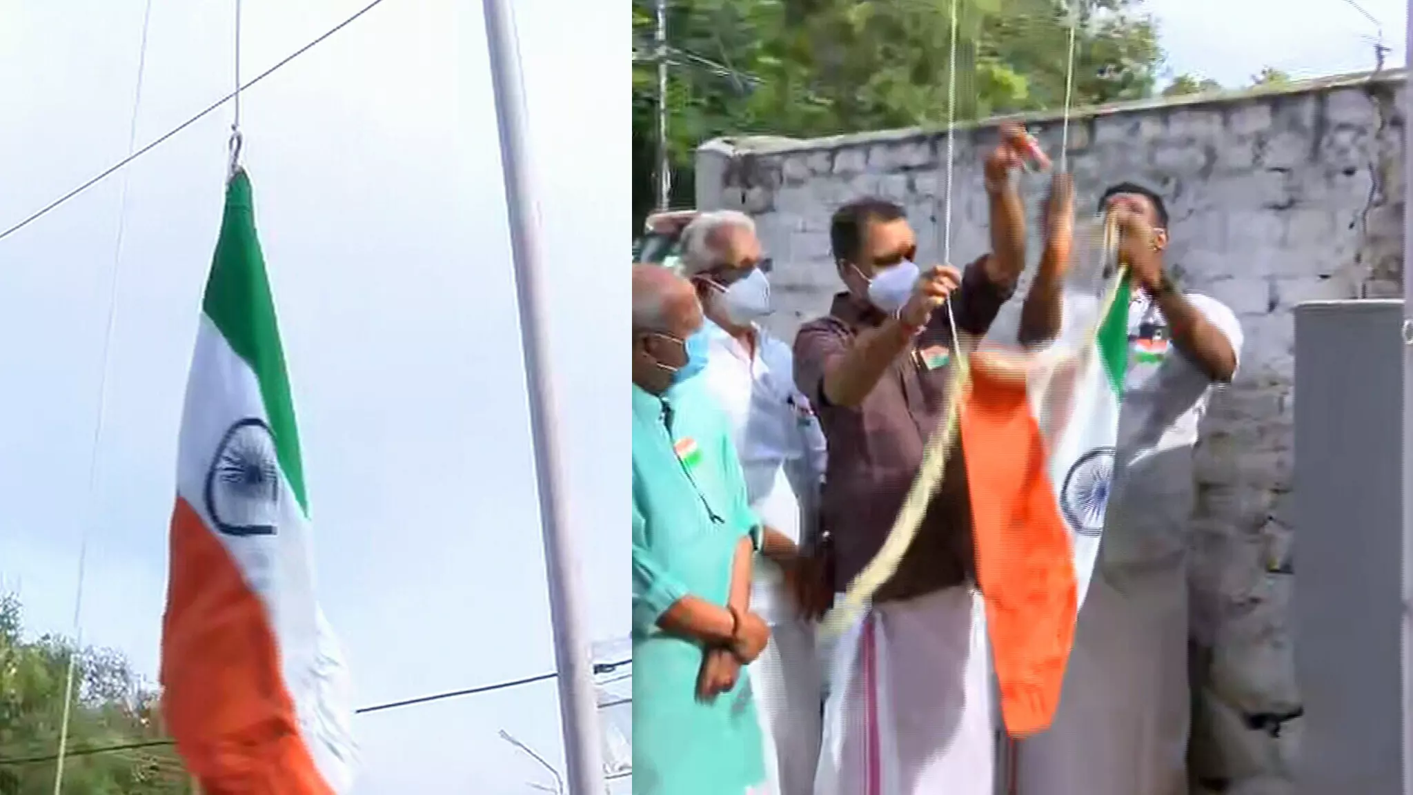 ദേശീയ പതാക തലകീഴായി ഉയര്ത്തി കെ സുരേന്ദ്രന്; അമളി പറ്റി തിരിച്ചിറക്കി, കയർ കുരുങ്ങിയെന്ന് വിശദീകരണം ദേശീയ പതാക തലകീഴായി ഉയര്ത്തി കെ സുരേന്ദ്രന്; അമളി പറ്റി തിരിച്ചിറക്കി, കയർ കുരുങ്ങിയെന്ന് വിശദീകരണം