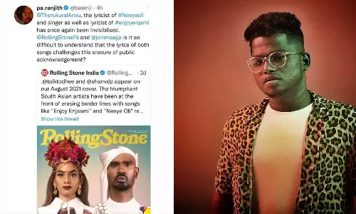 എന്‍ജോയ് എന്‍ജാമി നീയെ ഒലി ഗാനങ്ങളുടെ ക്രെഡിറ്റില്‍ നിന്ന് അറിവിനെ ഒഴിവാക്കി റോളിങ് സ്‌റ്റോണ്‍; പ്രതിഷേധവുമായി പാ രഞ്ജിത്‌