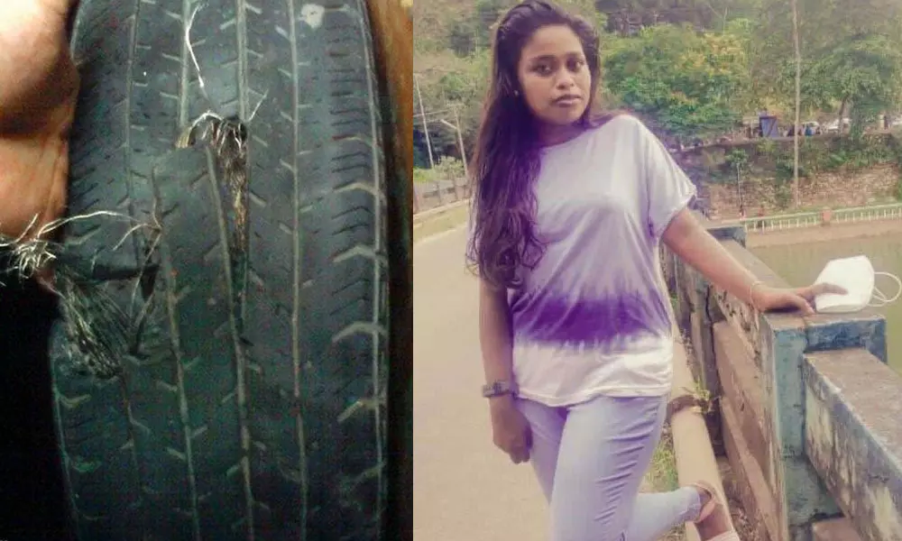 ഓടിക്കൊണ്ടിരുന്ന സ്കൂട്ടറിന്റെ ടയർ പൊട്ടി അപകടം: യുവതി മരിച്ചു ഓടിക്കൊണ്ടിരുന്ന സ്കൂട്ടറിന്റെ ടയർ പൊട്ടി അപകടം: യുവതി മരിച്ചു