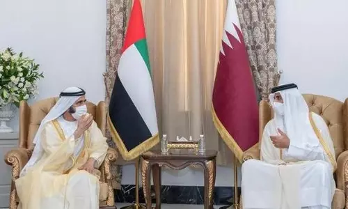 ഖത്തര്‍ അമീര്‍ യുഎഇ വൈസ് പ്രസിഡന്‍റുമായി കൂടിക്കാഴ്ച നടത്തി