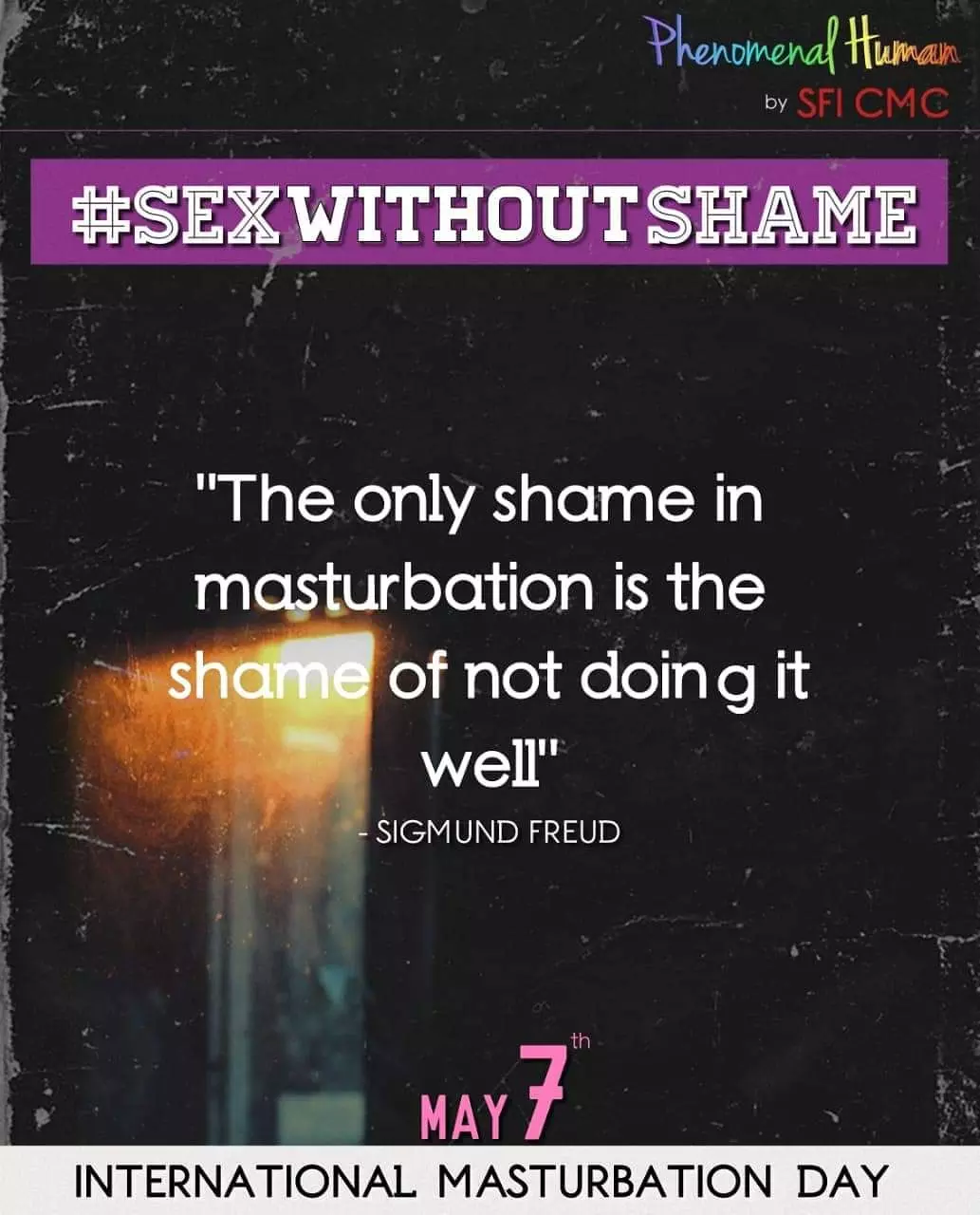 അന്താരാഷ്ട്ര സ്വയംഭോഗദിനാചരണത്തോട് അനുബന്ധിച്ച് കോഴിക്കോട് മെഡിക്കൽ കോളജ് എസ്എഫ്ഐ പുറത്തിറക്കിയ പോസ്റ്റർ അന്താരാഷ്ട്ര സ്വയംഭോഗദിനാചരണത്തോട് അനുബന്ധിച്ച് കോഴിക്കോട് മെഡിക്കൽ കോളജ് എസ്എഫ്ഐ പുറത്തിറക്കിയ പോസ്റ്റർ