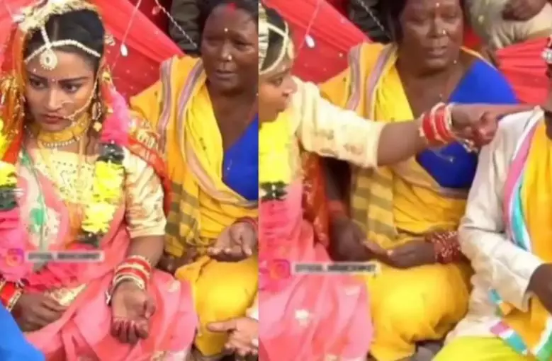 വിവാഹ ചടങ്ങിനിടെ പാന്‍ ചവച്ച വരനെ തല്ലി വധു; വിഡിയോ വൈറല്‍