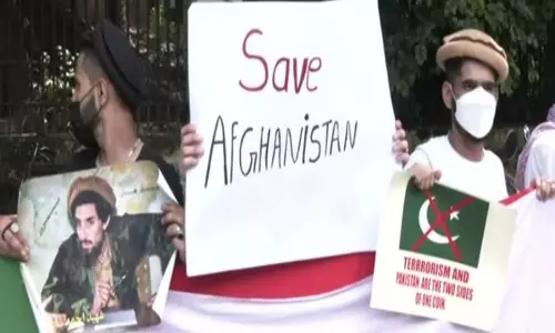ഡല്‍ഹിയില്‍ താലിബാനെതിരെ അഫ്ഗാന്‍ അഭയാര്‍ത്ഥികളുടെ പ്രതിഷേധം