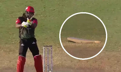 ഗെയ്‌ലിന്റെ ബാറ്റൊടിച്ച ബൗളർ കുടുങ്ങി; പിന്നെ കണ്ടത് വെടിക്കെട്ട് പൊടിപൂരം