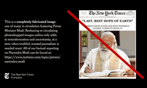 മോദിയുടെ വ്യാജ കവർ ചിത്രം; വിശദീകരണവുമായി ന്യൂയോർക്ക് ടൈംസ്