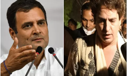 രാഹുലും പ്രിയങ്കയും  കര്‍ഷകരുടെ വീട്ടിലെത്തി