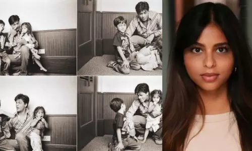 ഐ ലവ് യു; ഷാറൂഖിനും ആര്യനുമൊപ്പമുള്ള പഴയകാല ചിത്രം പങ്കുവെച്ച് സുഹാന ഖാന്‍