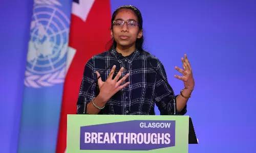 സംസാരം നിര്‍ത്തൂ പ്രവര്‍ത്തിച്ചു തുടങ്ങൂ; ഉച്ചകോടി വേദിയില്‍ താരമായി ഇന്ത്യന്‍ വിദ്യാര്‍ഥിനി