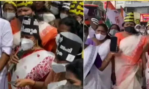 ജോജു ജോർജിനെതിരെ കേസെടുക്കണം: മഹിളാ കോൺഗ്രസിന്‍റെ പൊലീസ് സ്റ്റേഷന്‍ മാർച്ച്