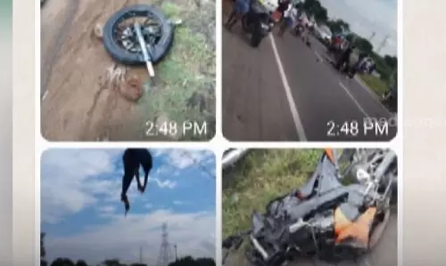 വാഹനങ്ങള്‍ കൂട്ടിയിടിച്ച് യുവാവ് വൈദ്യുതി കമ്പിയിലേക്ക് തെറിച്ചുവീഴുന്ന ചിത്രം; വ്യാജപ്രചാരണത്തില്‍ അന്വേഷണം