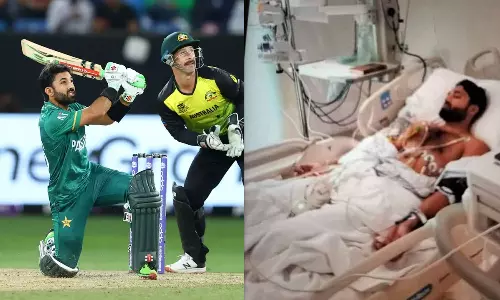 ബാറ്റുകൊണ്ട് ടീമിന് കരുത്താകാന്‍ റിസ്‌വാന്‍ എത്തിയത് ഐസിയുവിലെ കിടക്കയില്‍ നിന്ന്; വൈറലായി ചിത്രം