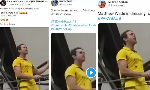 പാക് തോൽവിക്ക് പിറകെ ഭാരത് മാതാ കീ ജയ് വിളിച്ച് മാത്യു വെയ്ഡ്; ഇപ്പോൾ പ്രചരിക്കുന്നത് 10 മാസം മുൻപുള്ള വിഡിയോ