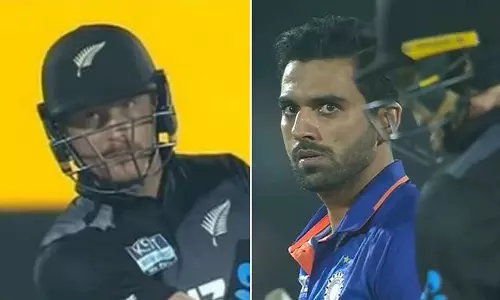 നോക്കി വിരട്ടി ഗപ്റ്റിൽ: തൊട്ടടുത്ത പന്തിൽ തിരിച്ചടിച്ച് ചാഹറും...