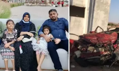 വാഹനപകടത്തിൽ മരിച്ച മലയാളി കുടുംബത്തിന് റിയാദിന്റെ കണ്ണീരിൽ കുതിർന്ന യാത്രയയപ്പ്