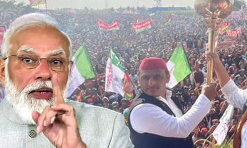 ചുവന്ന തൊപ്പിക്കാരെ സൂക്ഷിക്കാൻ മോദി;തേങ്ങ റോഡുടയ്ക്കുന്നതാണോ ബിജെപി വികസനമെന്ന് അഖിലേഷ്