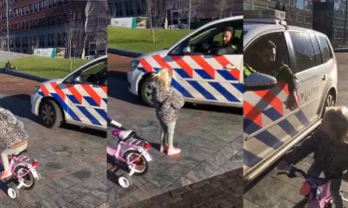 കുട്ടിക്കളി മാറാത്ത പൊലീസുകാരൻ; വീഡിയോ വൈറൽ