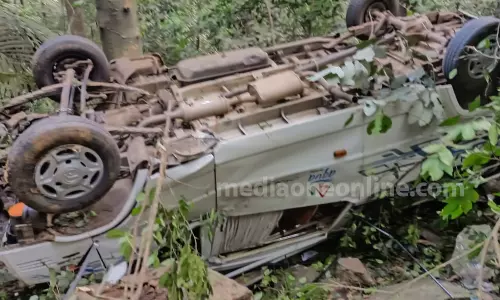 നാടുകാണി ചുരത്തിൽ ടെമ്പോ ട്രാവലർ താഴ്ച്ചയിലേക്ക് മറിഞ്ഞ് ഏഴ് പേര്‍ക്ക് പരിക്ക്