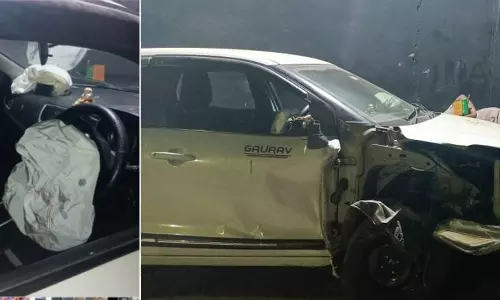 120 കിലോമീറ്റർ സ്പീഡിൽ വന്നിടിച്ചിട്ടും യാത്രക്കാർ സുരക്ഷിതർ; മാരുതി ബലേനോയുടെ കരുത്ത്