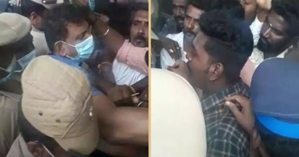 സ്കൂളില്‍ ആര്‍.എസ്.എസ് പരിശീലന പരിപാടി:  അന്വേഷിക്കാനെത്തിയ പൊലീസുകാരെ പ്രവര്‍ത്തകര്‍ കയ്യേറ്റം ചെയ്തു