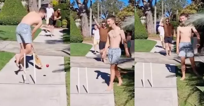 മോനൊക്കെ അങ്ങ് വീട്ടില്‍; പന്തെടുത്താല്‍ പിന്നെ എതിരാളി... മകന്‍റെ മിഡില്‍ സ്റ്റമ്പിളക്കി ബ്രെറ്റ് ലീ