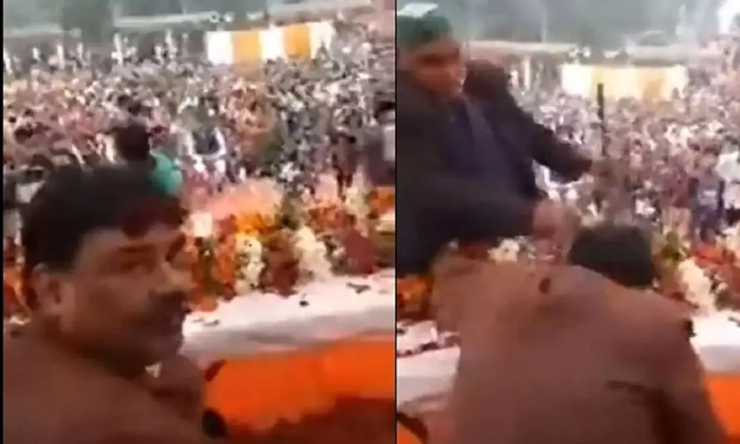 ഉന്നാവോയിൽ ബി.ജെ.പി എംഎൽഎ പങ്കജ് ഗുപ്തയെ പൊതുവേദിയിൽ കർഷകനേതാവ് മുഖത്തടിച്ചു