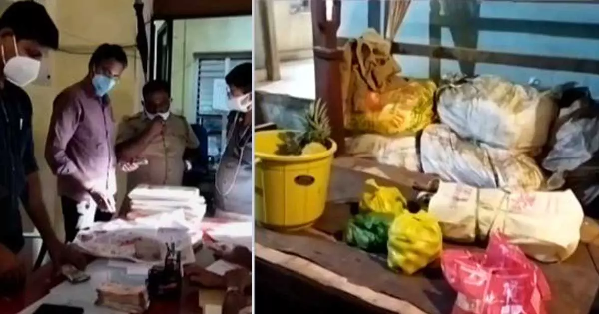ആര്യങ്കാവ് ആർ.ടി.ഓഫീസിൽ നിന്ന് പച്ചക്കറികളും കണക്കിൽപ്പെടാത്ത പണവും കണ്ടെത്തി ആര്യങ്കാവ് ആർ.ടി.ഓഫീസിൽ നിന്ന് പച്ചക്കറികളും കണക്കിൽപ്പെടാത്ത പണവും കണ്ടെത്തി