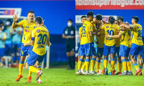 നിഷുകുമാറും ഖബ്രയും ഗോളടിച്ചു; ബ്ലാസ്‌റ്റേഴ്‌സ് രണ്ടു ഗോളിന് മുമ്പിൽ