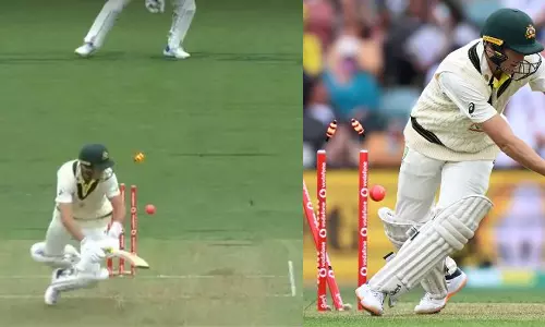 സ്റ്റമ്പും തെറിച്ചു,ബാറ്ററും വീണു: അപൂർവം ഈ പുറത്താകൽ