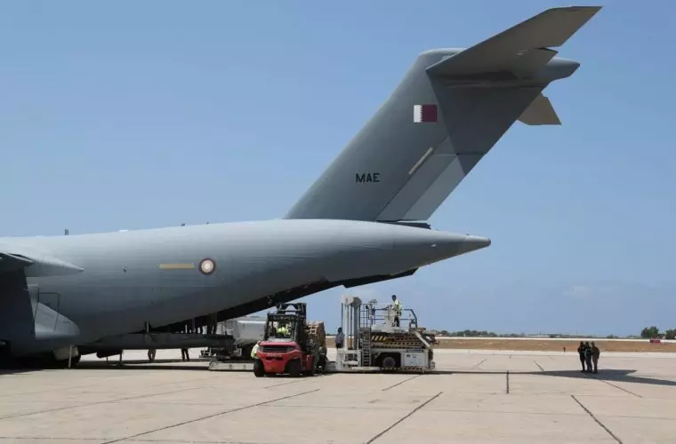 ഭക്ഷ്യ സഹായവുമായി ഖത്തര്‍ വിമാനം ബെയ്റൂത്തിലെത്തി