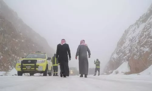 മഞ്ഞുവീഴ്ചയില് വെള്ള പുതച്ച് തുറൈഫ്; മനോഹര കാലാവസ്ഥ ആസ്വദിക്കാനിറങ്ങി നിവാസികള് മഞ്ഞുവീഴ്ചയില് വെള്ള പുതച്ച് തുറൈഫ്; മനോഹര കാലാവസ്ഥ ആസ്വദിക്കാനിറങ്ങി നിവാസികള്